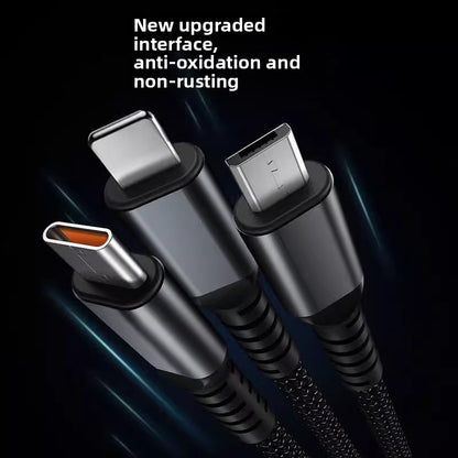Vente chaude 3 en 1 100W Câble USB universel lumineux nocturne Câble USB Type-C universel pour téléphone portable/Câble de charge Android